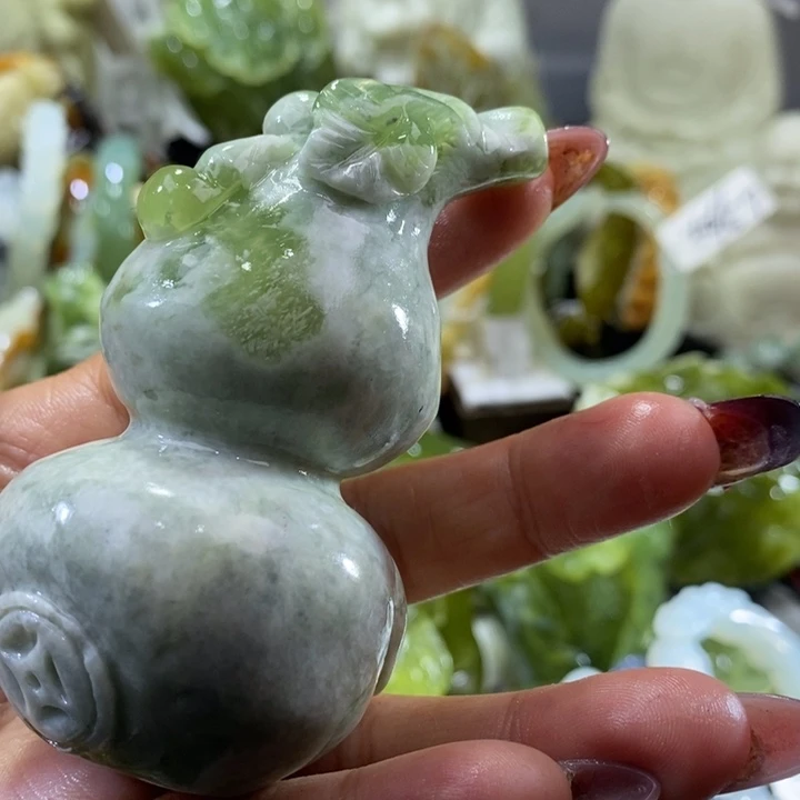 岫玉未镶嵌岫玉手把