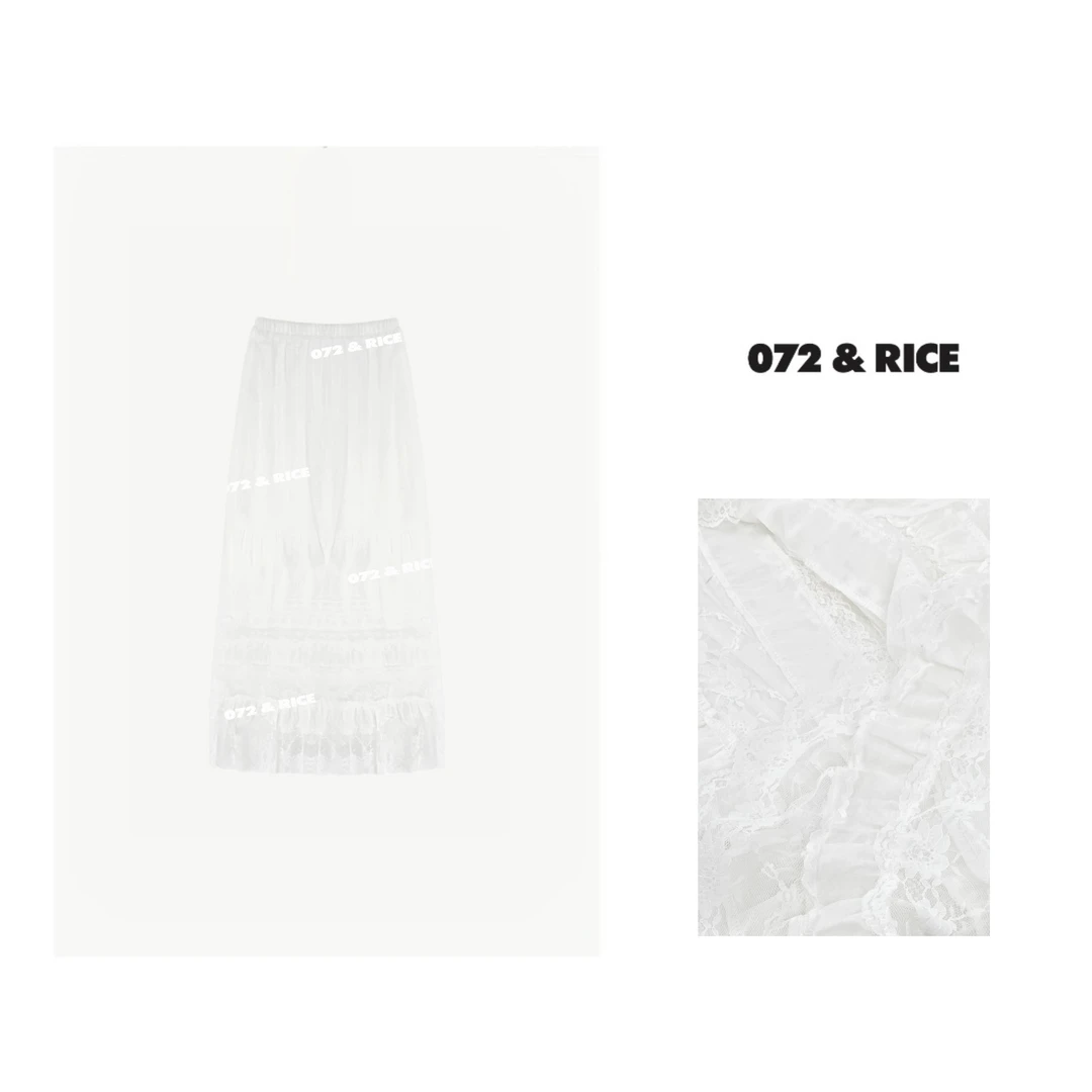 072 & RICE【白浅裙】100苎麻 夏季休闲松紧腰半身裙 24GS08 FF