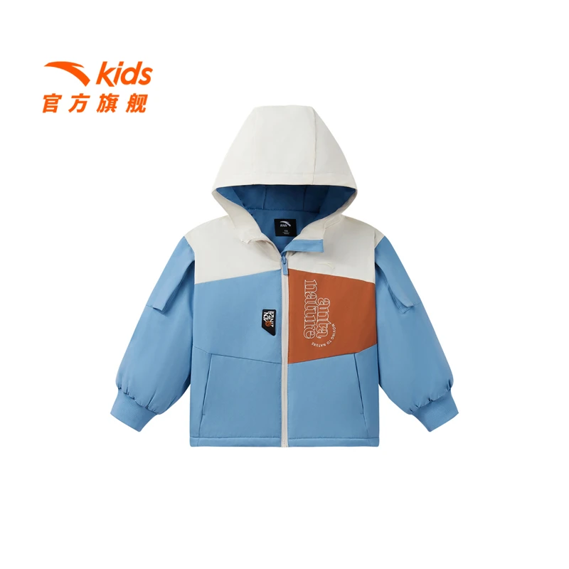 安踏儿童男小童摇粒绒运动上衣2025新款舒适保暖儿童双防厚外套潮