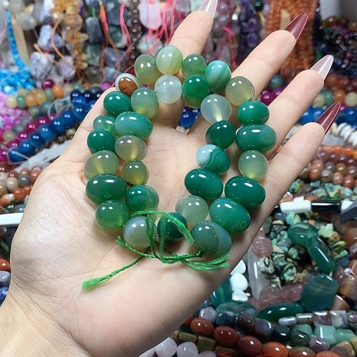 玛瑙/玉髓未镶嵌珠宝半成品玛瑙土豆卡16*11mm