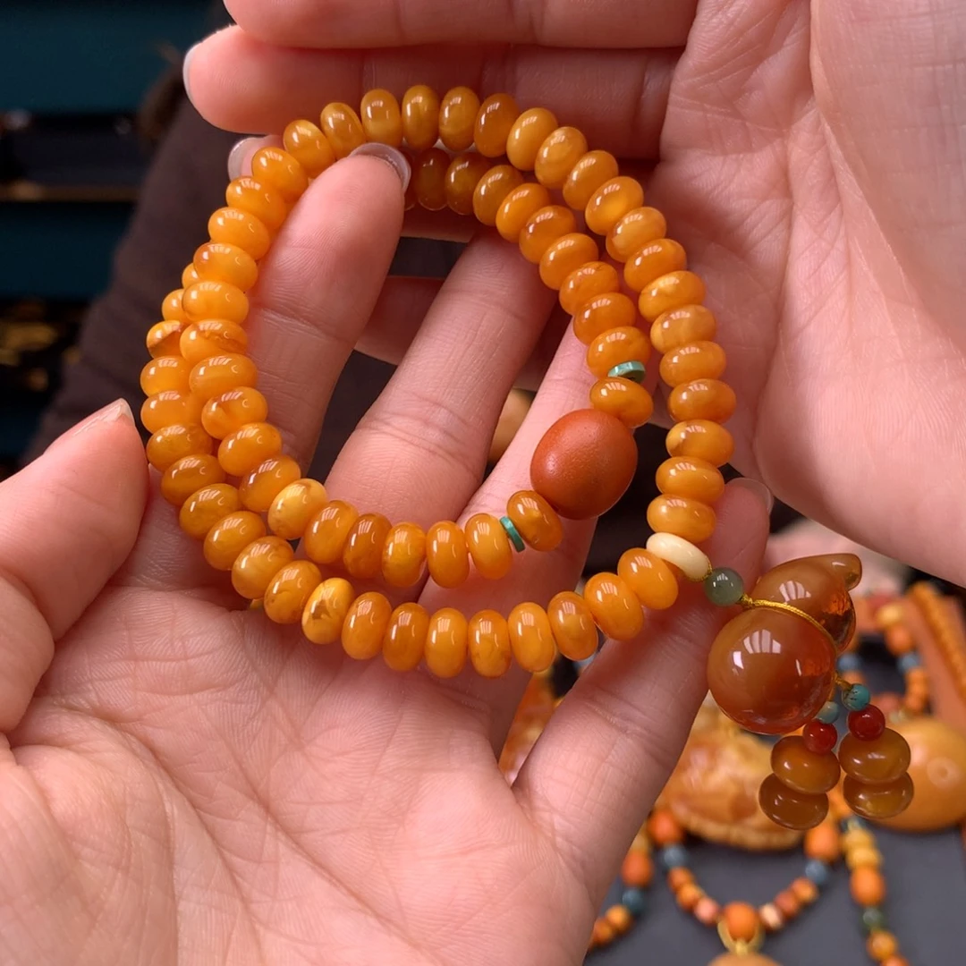 蜜蜡未镶嵌手串天然