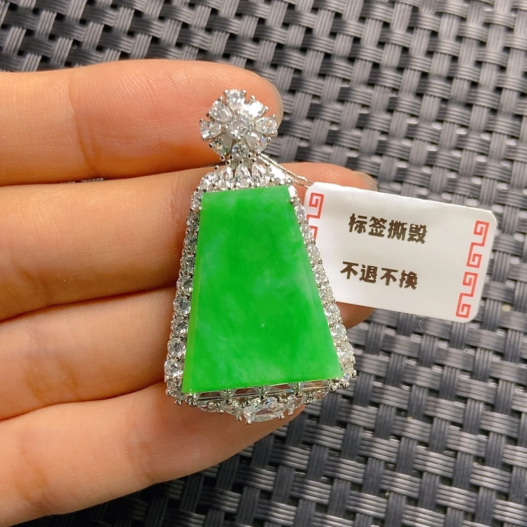 翡翠银S925镶嵌颈饰