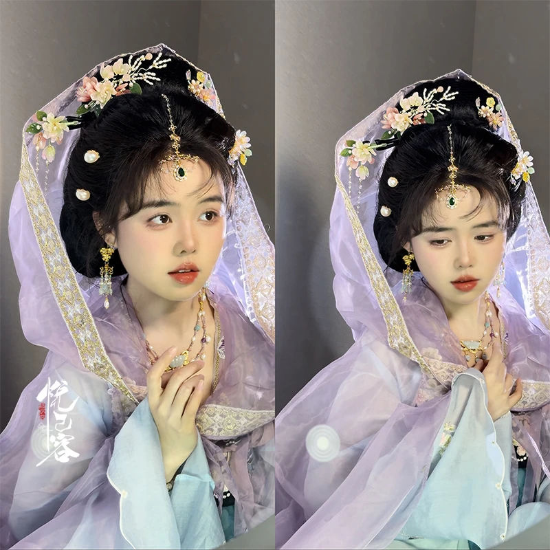 悦己容[落花谣]复古风发簪子汉服百搭发夹多巴胺头饰日常挽发