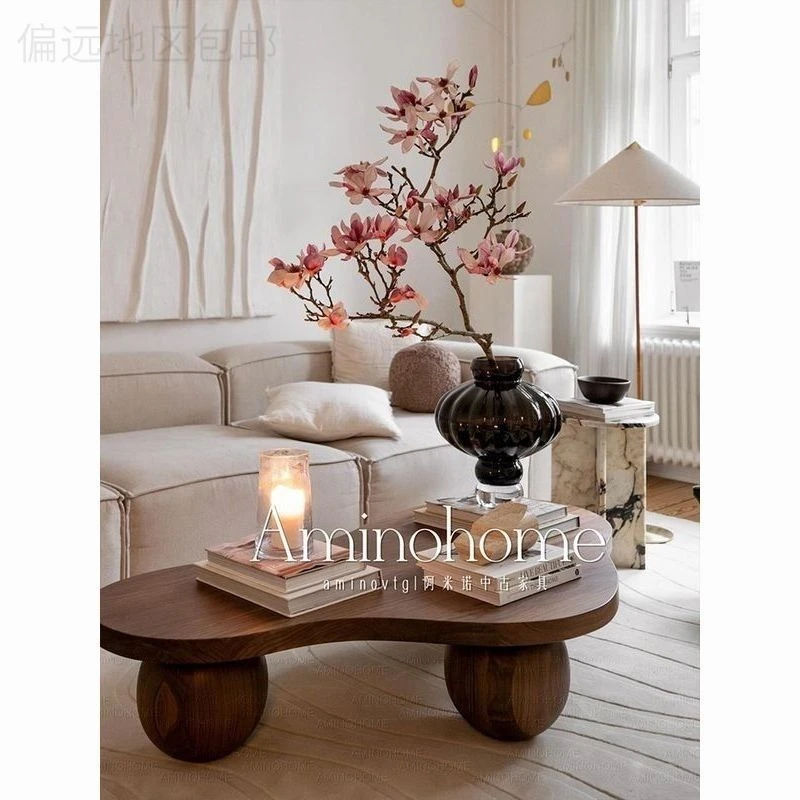 新疆西藏包邮北欧侘寂实木茶几-创意松木E1级定制客厅