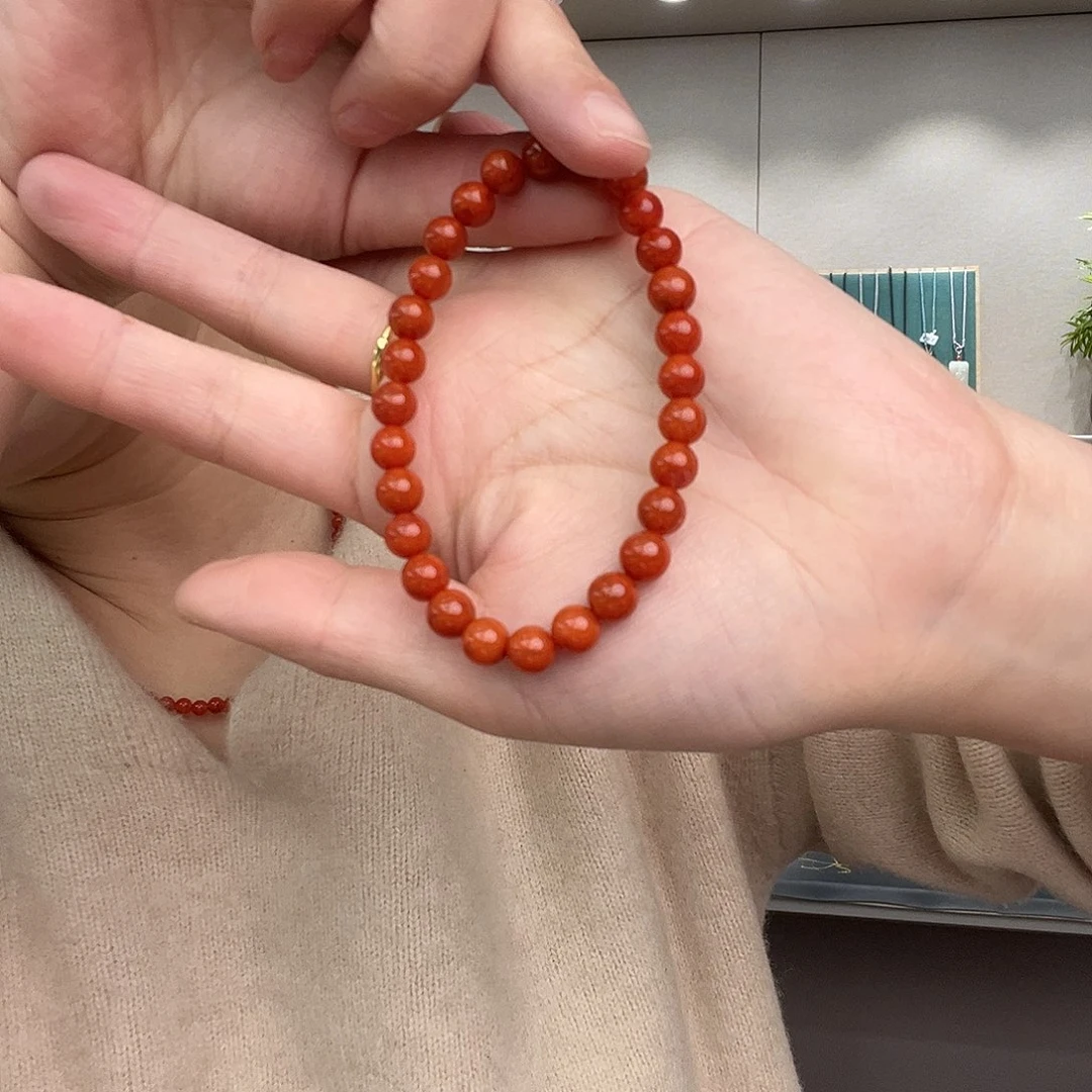 南红玛瑙手链未镶嵌