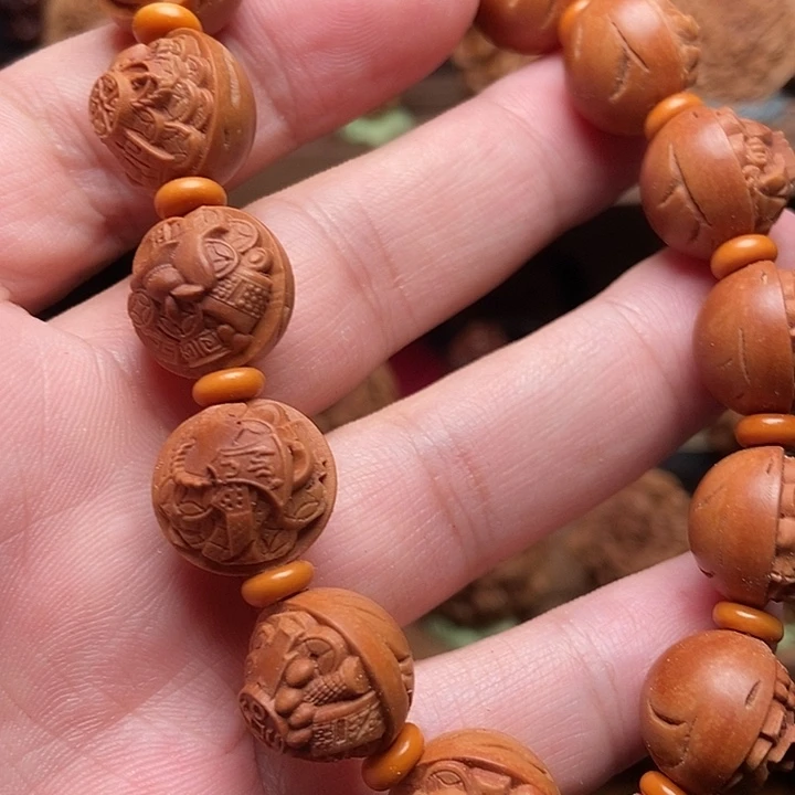 龙纹桃锦灰堆手串