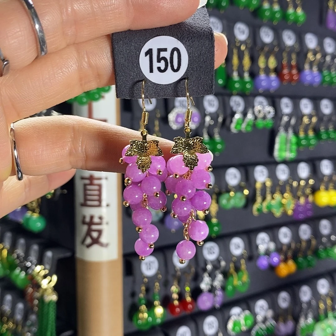 银S925镶嵌翡翠耳饰150