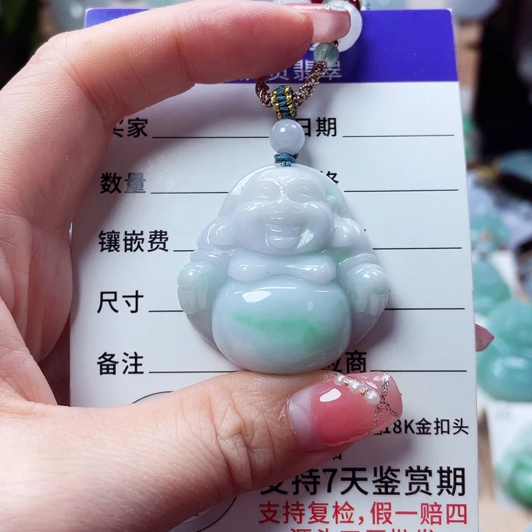 翡翠未镶嵌颈饰佛公73