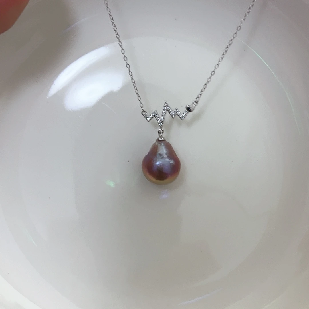 淡水珍珠银S925镶嵌颈饰