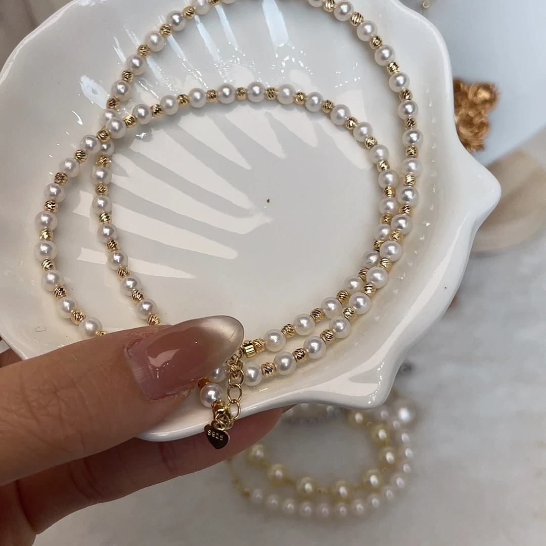 淡水珍珠银S925镶嵌颈饰