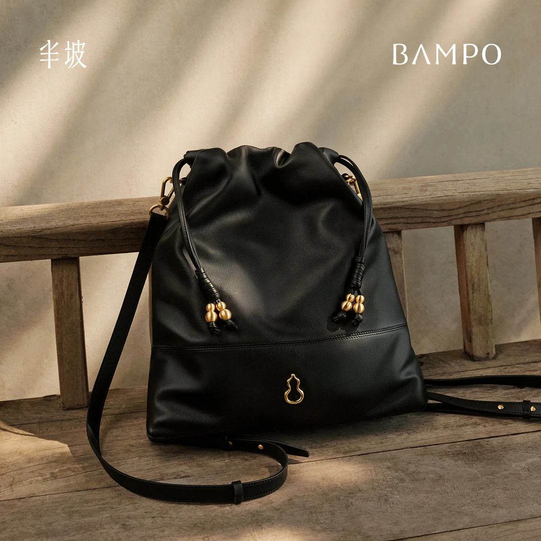 【茶香小牛皮】BAMPO半坡如愿云朵双肩包 真皮女旅游大容量背包