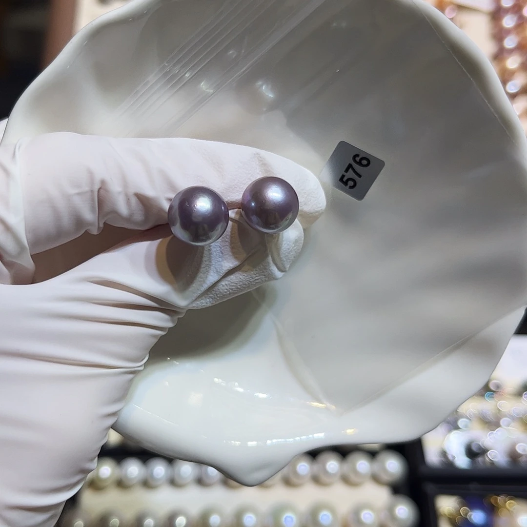 快***冬银S925镶嵌淡水珍珠耳饰