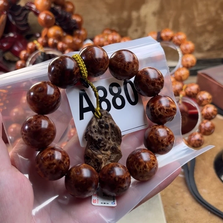 柏木（崖柏）手串/手链2.0黑金刚骨料