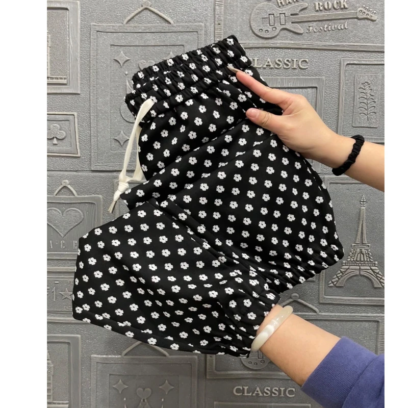 欧若风春季薄款哈伦裤女高腰抽绳洋气百搭显瘦束脚直筒九分休闲裤