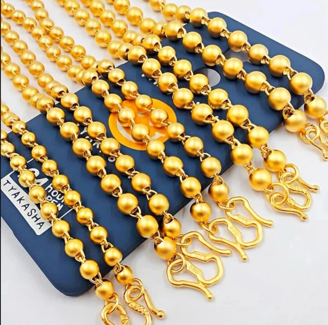 合金项链 磨砂款哑光圆珠项链