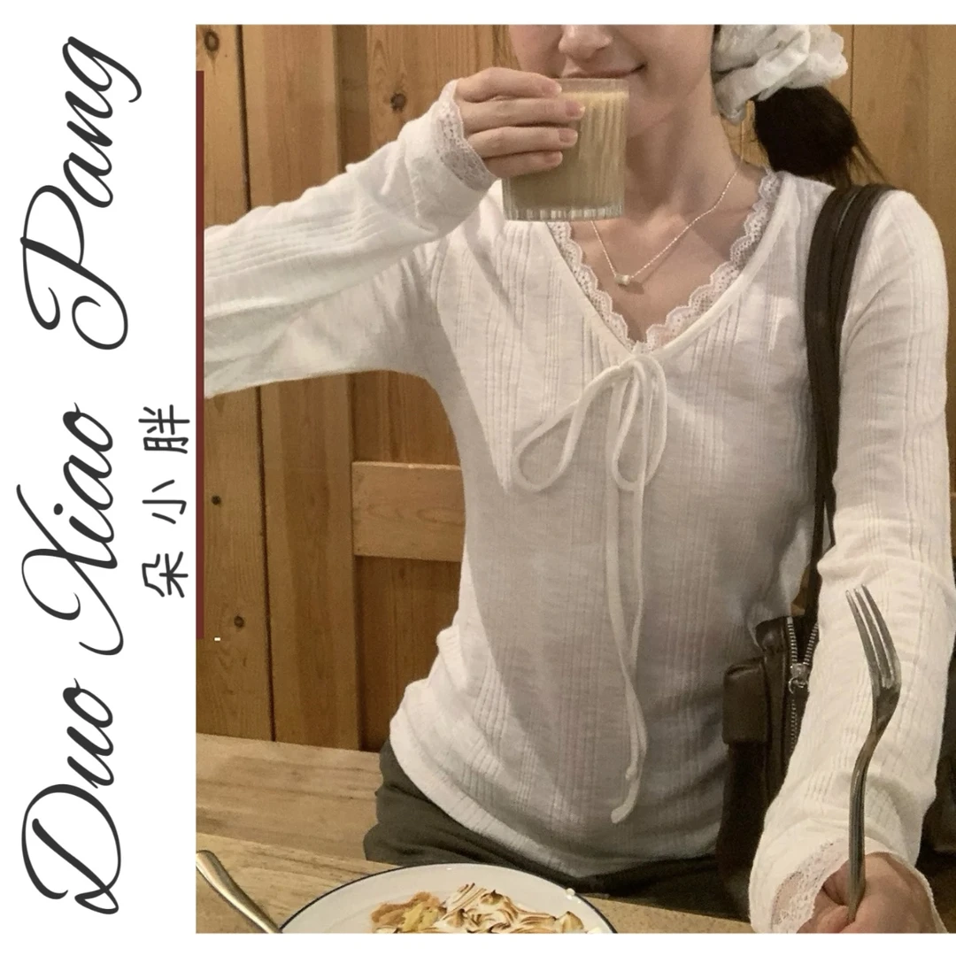 2025秋冬新款V领内搭打底衫女大码秋冬叠穿时尚款10214