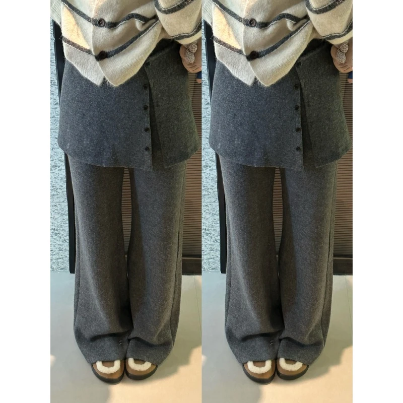 【两件套长裤】冬季时尚百搭通勤风中腰休闲裤女-CK20251382