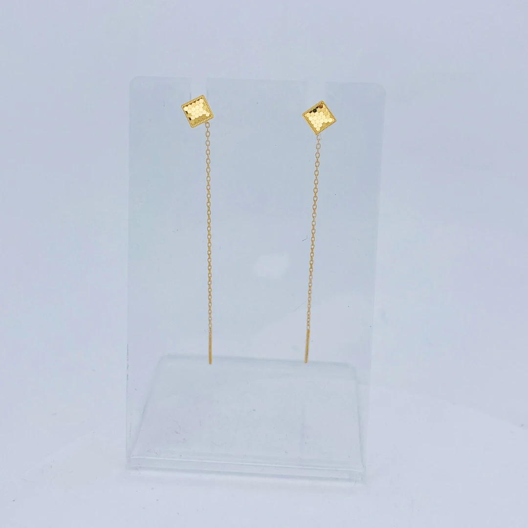 足金999黄金龙鳞方糖金耳线1.18 2516000603