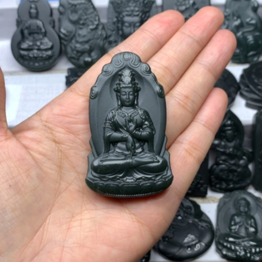 【闪购商品】颈饰未镶嵌和田玉疯**下双面雕刻