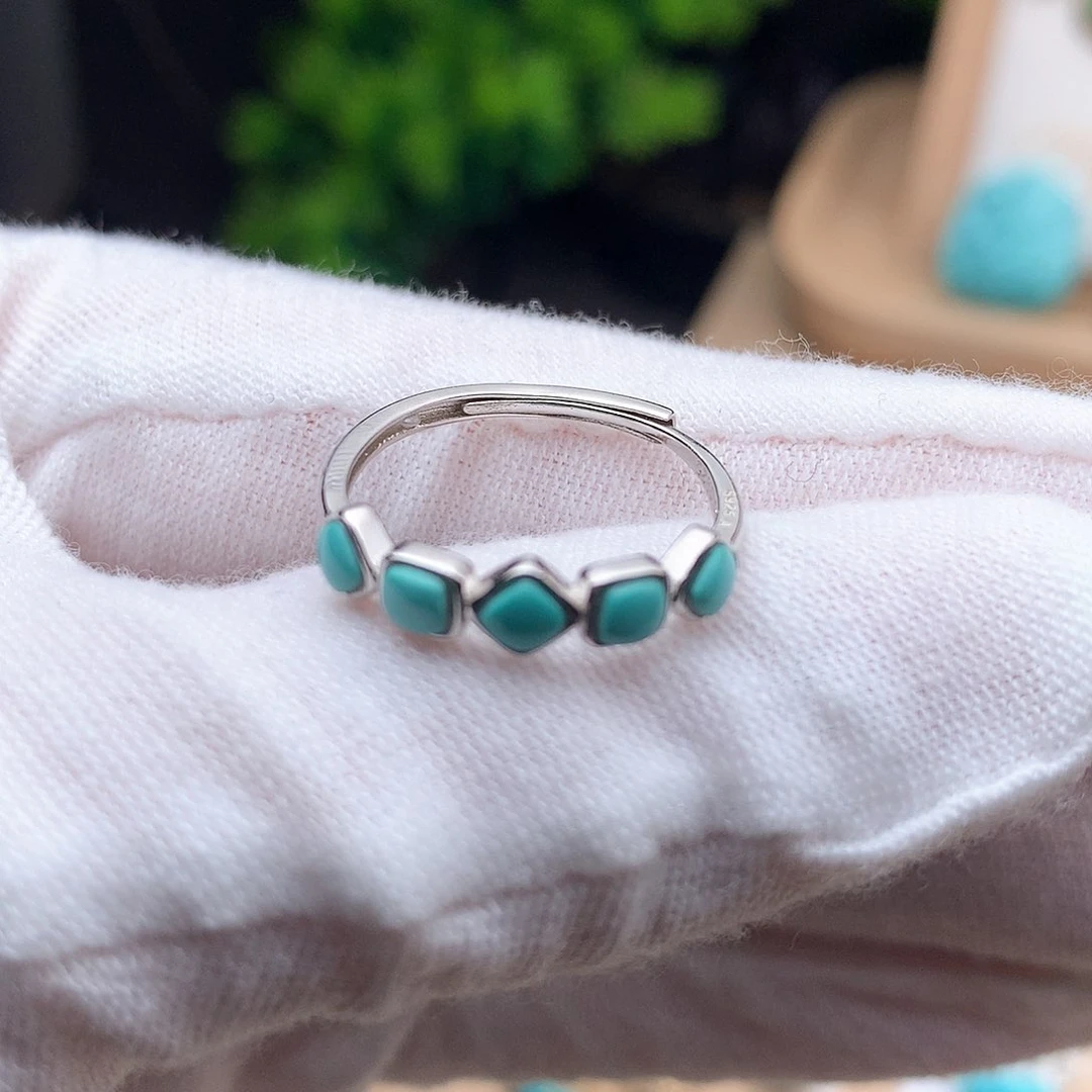 绿松石珠宝奇石银S925镶嵌