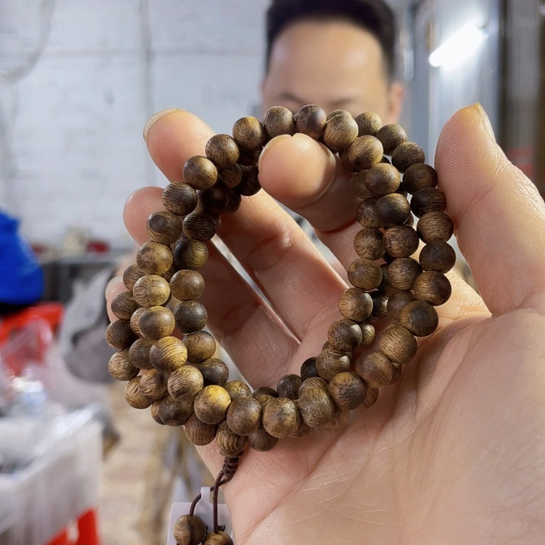 沉香手串野生黄棋圆珠长串0.7/14克多样性发一