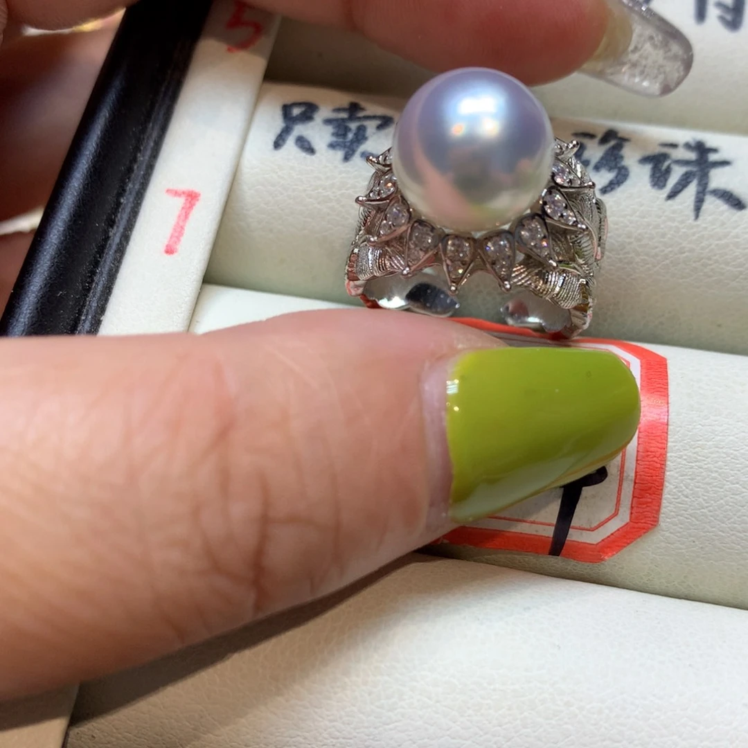 海水珍珠戒指银S925镶嵌