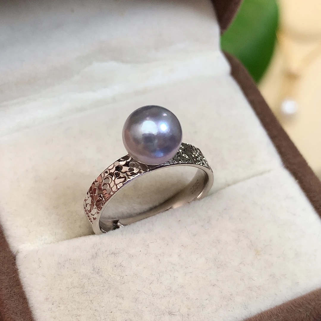 银S925镶嵌戒指海水珍珠