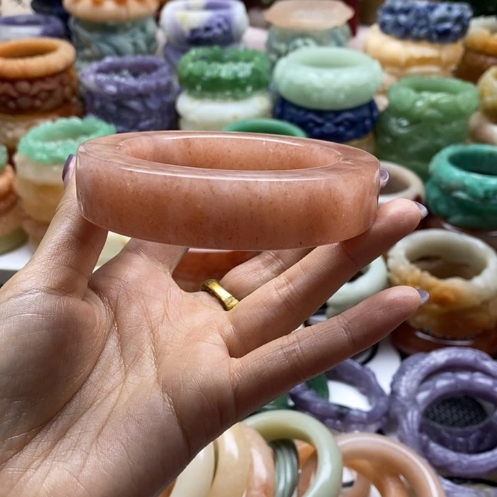 夢***影石英岩玉未镶嵌手镯