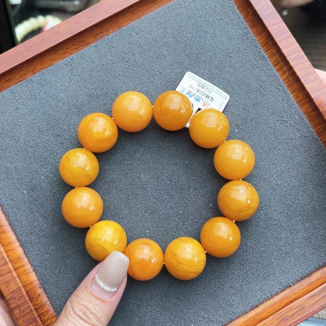 琥珀手链未镶嵌19m 花蜡