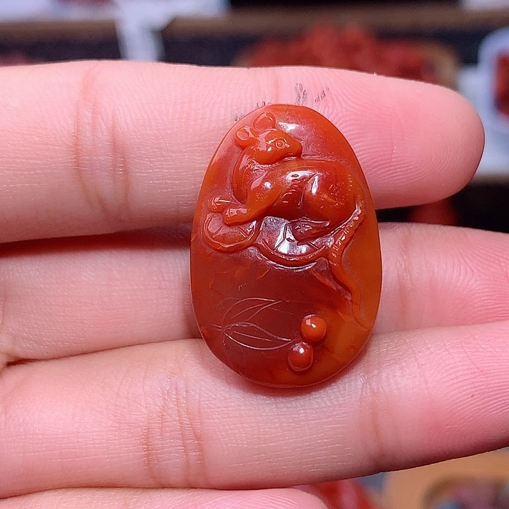 南红玛瑙未镶嵌南红鼠钱