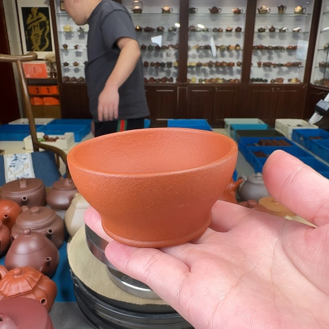 茶壶紫砂敞口杯大红泥