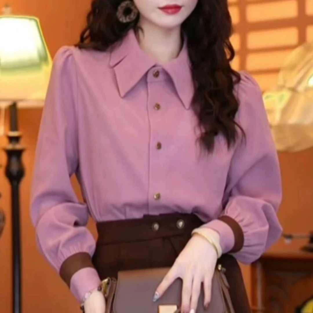 【恋如雨止】2024秋款简约气质优雅长袖设计感衬衫上衣