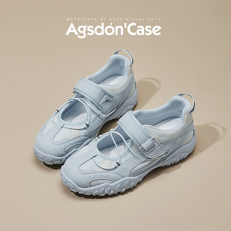 Y奥古狮登多巴胺玛丽珍鞋女2025新款夏内增高蓝色透气运动休闲鞋Y