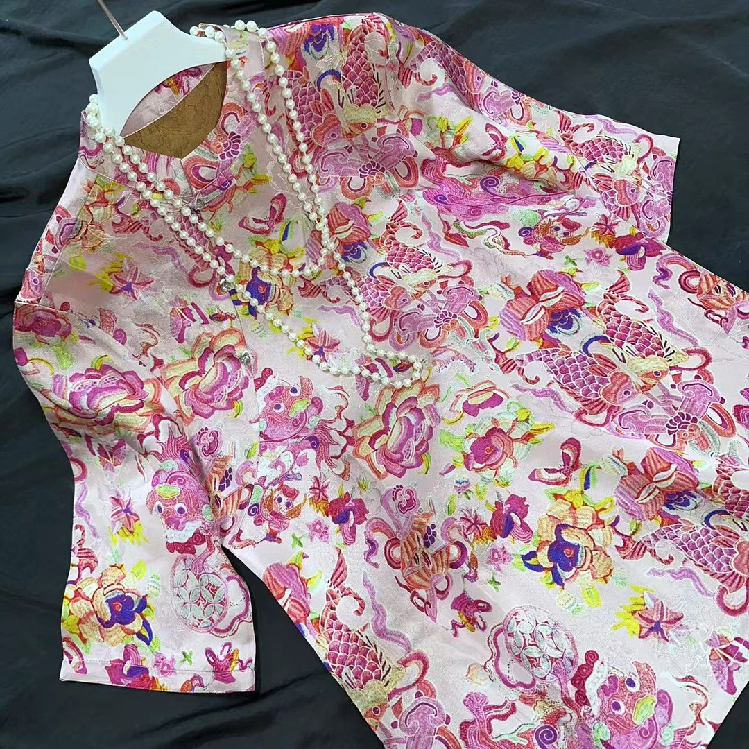 5011-夏季新款花色沙滩海边度假外出休闲百搭短裤套装