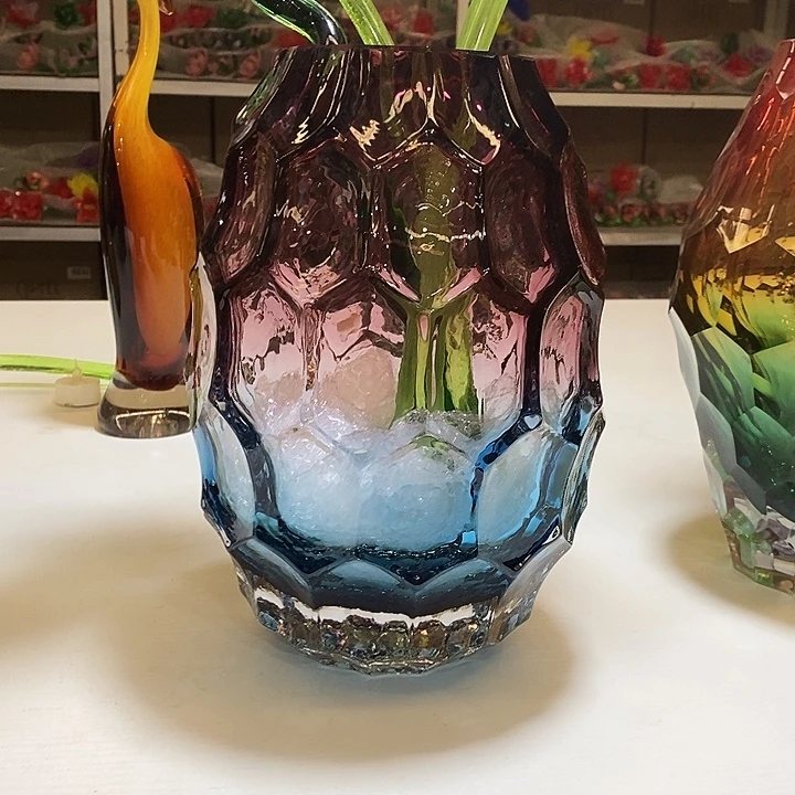 水晶花瓶高30厘米口径9厘米