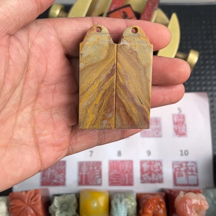 用***5巴林石印石现场纯手工定制制作精美