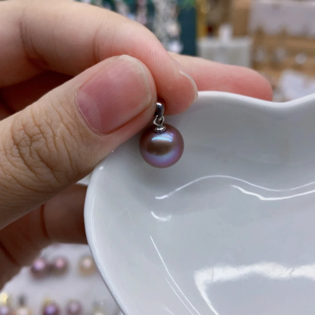 淡水珍珠银S925镶嵌颈饰