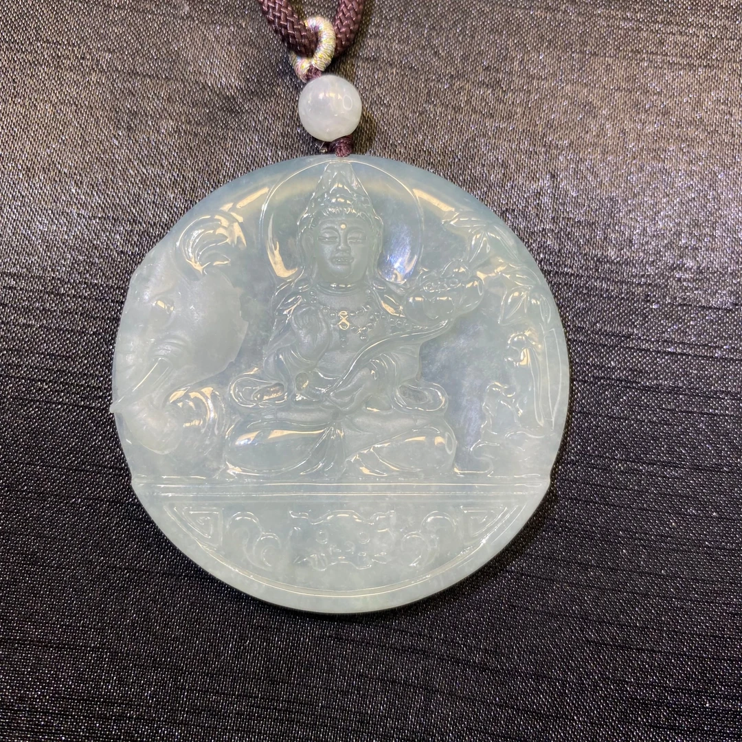 10天然缅甸翡翠A货正冰蓝底普贤/100538/北京银座拍卖