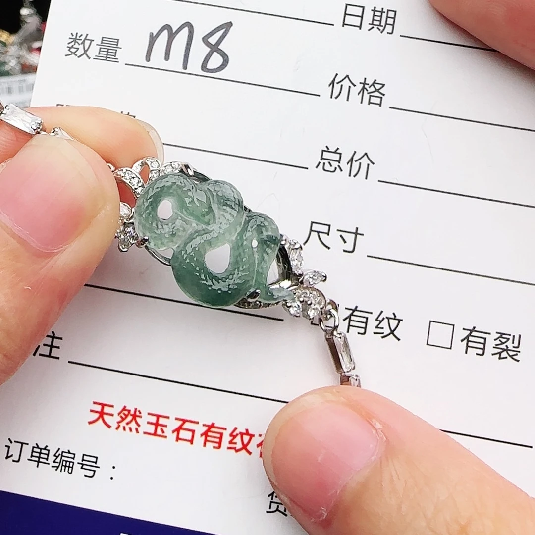 银S925镶嵌戒指翡翠戒指