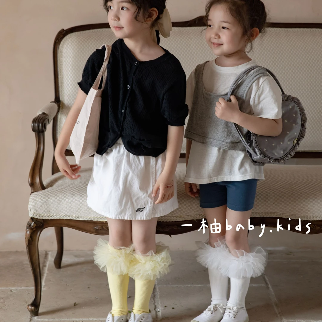 25春夏款薄棉袜儿童袜宝宝小腿袜芭蕾蛋糕中筒袜