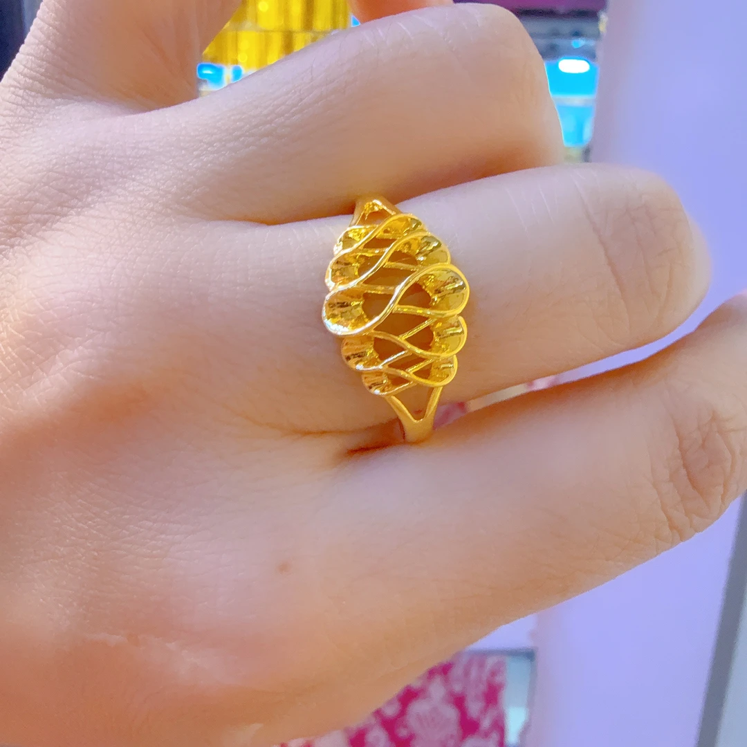 铜合金亚克力戒指 新款时尚金子同款戒指altun pasun uzuk 淑女