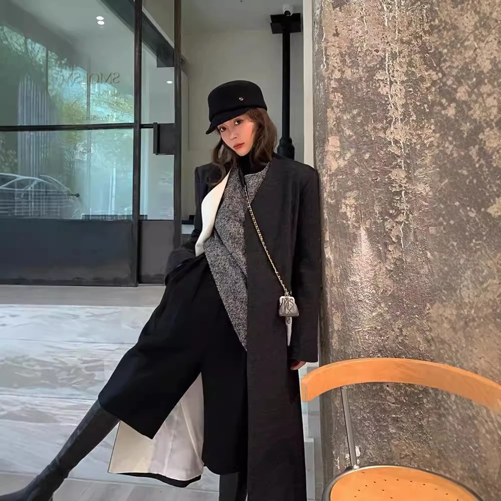 宽松黑色毛呢短裤女秋冬显瘦新款加厚外穿五分裤A字高腰休闲裤