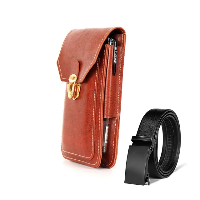 薄款手机腰包男士多功能穿皮带腰挂手机包时尚工地户外运动手机套