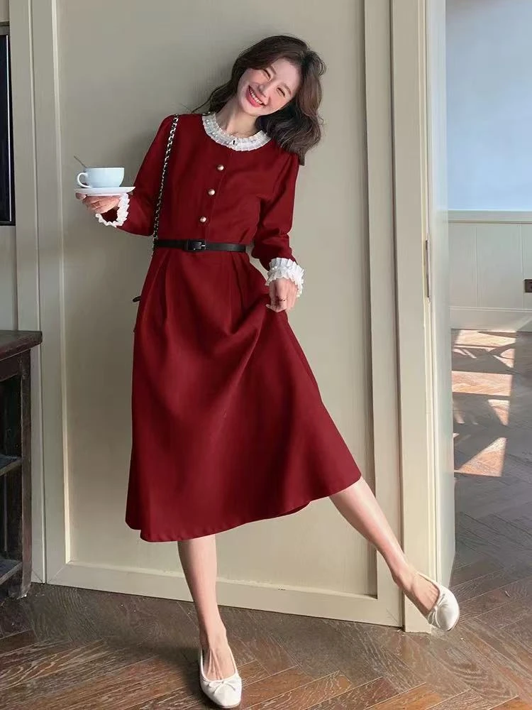 3485#法式赫本小香风新款显瘦修身气质时尚连衣裙【直播间为准】