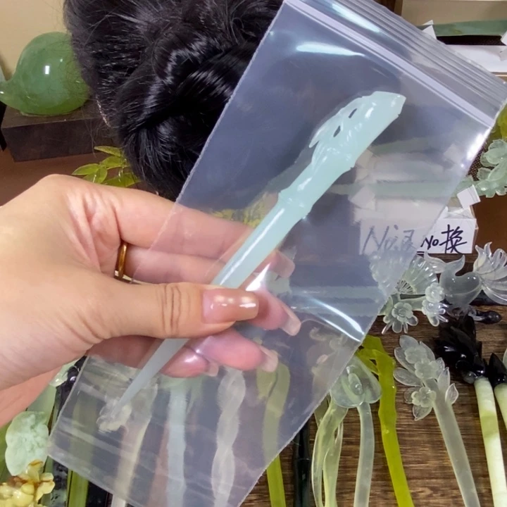 流***～未镶嵌蛇纹石玉发饰