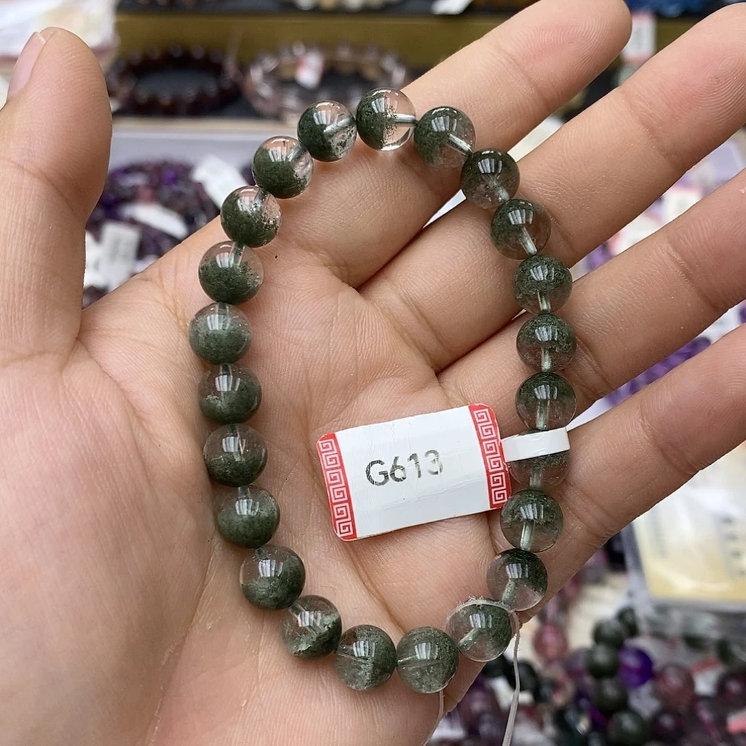 未镶嵌手链水晶G613绿幽灵8mm