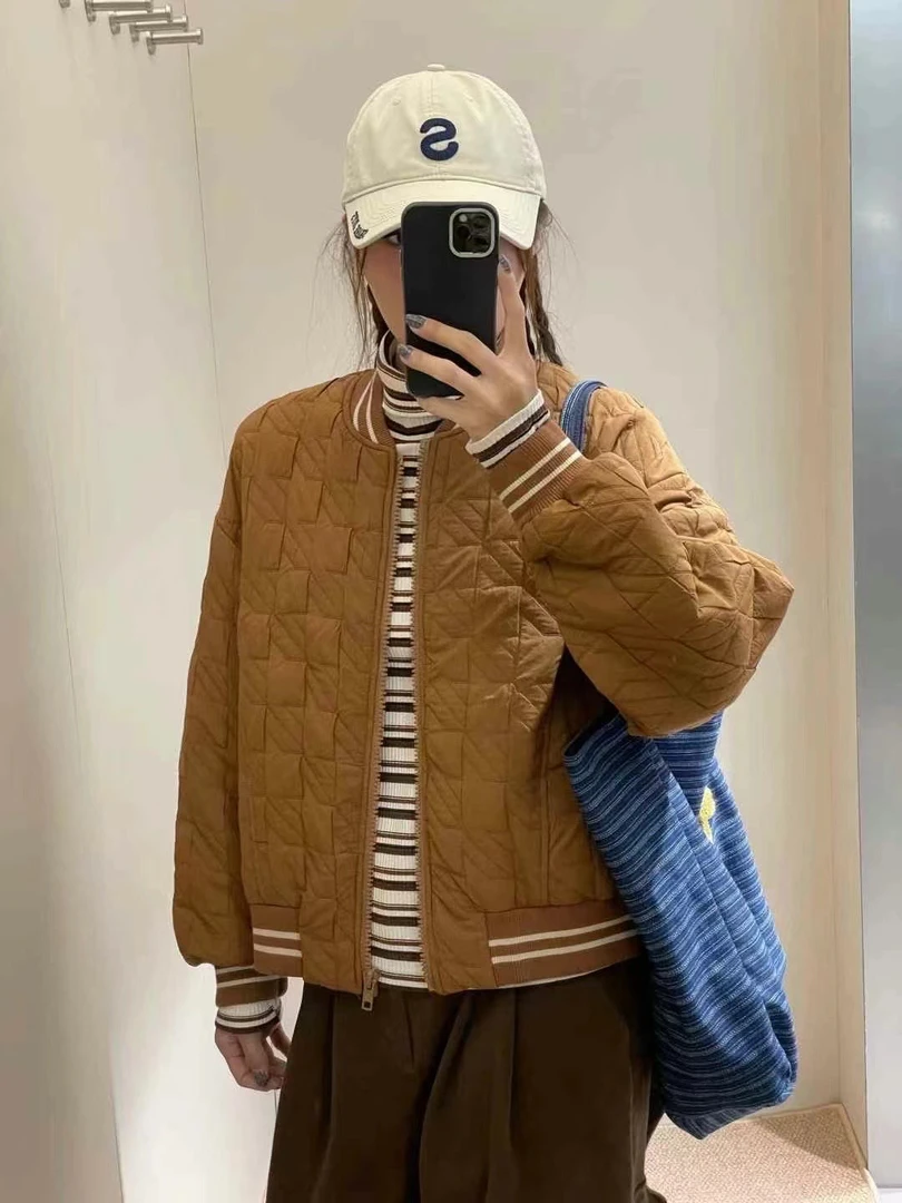 10166宽松版型小棉服藏肉又舒适！拉链设计