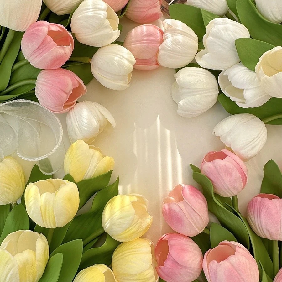 高级感仿真郁金香装饰花束假花婚庆摄影道具家居摆件