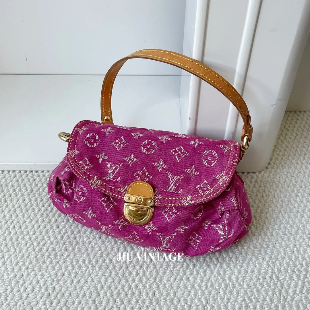 99新 LouisVuitton/路易威登 莓粉色丹宁元宝包JM14TH79-0006