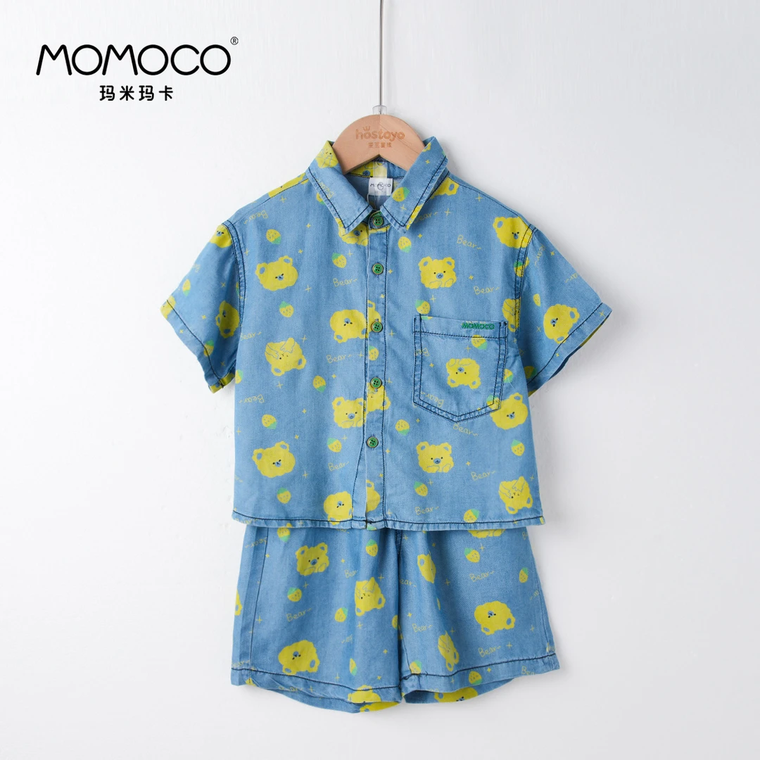 男童夏季短袖满印小熊时尚休闲套装75230578020